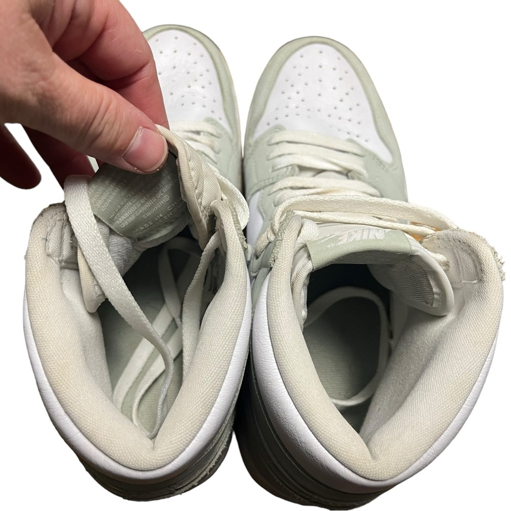 Women's White and Cream High-Top Sneakers - Picture 8 of 14